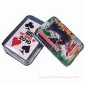 Paper Playing Cards with Tin Box, Made of 300gsm Blue Core Paper